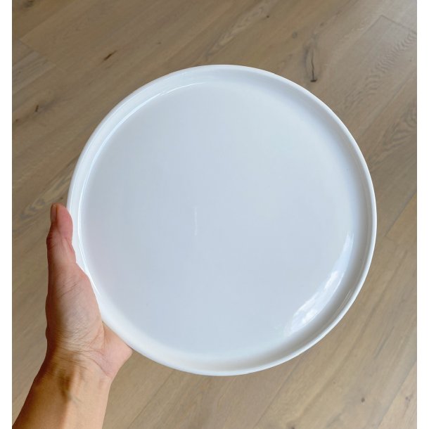 Ditte Fischer - Keramik håndlavet tallerken middag/fad, hvid