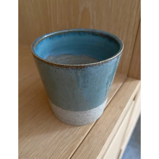hejdesign - Keramik håndlavet kop cortado/cappuccino, petrol blå. KUN 2 TILBAGE