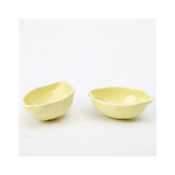 Hanne Bertelsen - Keramik håndlavet skål Citron, citrongul. KUN 1 TILBAGE