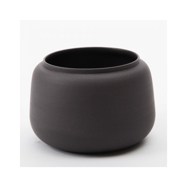 Ditte Fischer - Keramik håndlavet bred vase, sort
