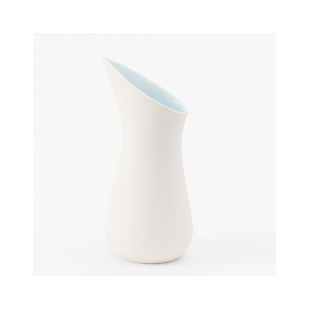 Ditte Fischer - Keramik håndlavet mælkekande, hvid og lyseblå/isblå
