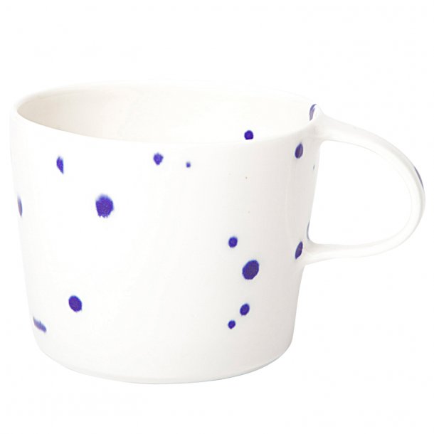 Ann-Louise Roman - Keramik hånddrejet kaffekop blue dot, mellem prikker. KUN 2 TILBAGE