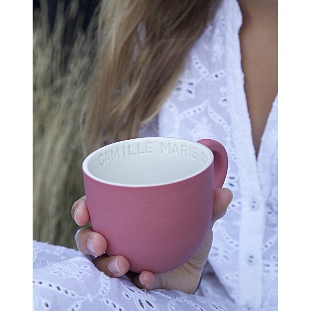 Helle Gram - Keramik håndlavet kop med navn, chubby lille, valgfri farve